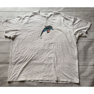 Nike SB Skateboard Dolphin Basketball Graphic T Shirt Men’s Size XXL White Rare